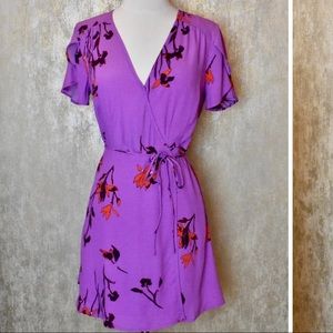 Gentle Fawn ruffle sleeve floral wrap dress